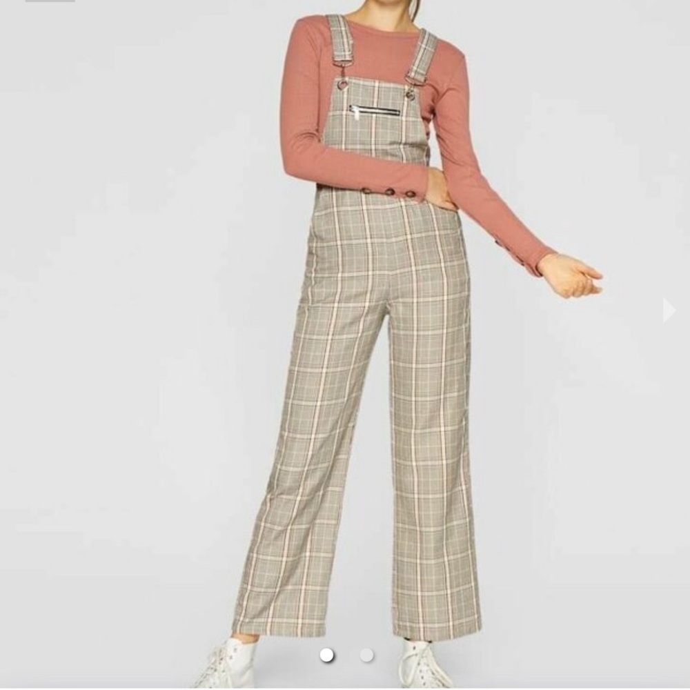 NWT STRADIVARIUS plaid jumpsuit Sz 2
